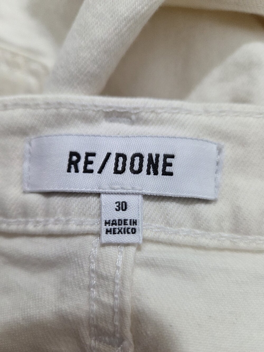 Re/Done 90s High Rise Ankle Crop Jeans Vintage White Denim Size 30 Boho Casual - Picture 6 of 10